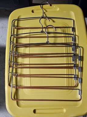 Set of 3 Metal Multi-Tier Pants/Skirt Hangers in Copper and Silver